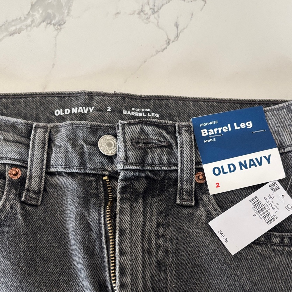Old Navy Gray Barrel Leg Jeans